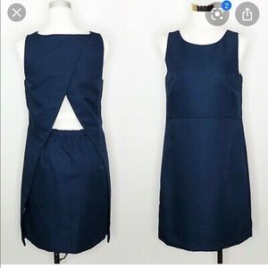 JCrew keyhole navy blue dress